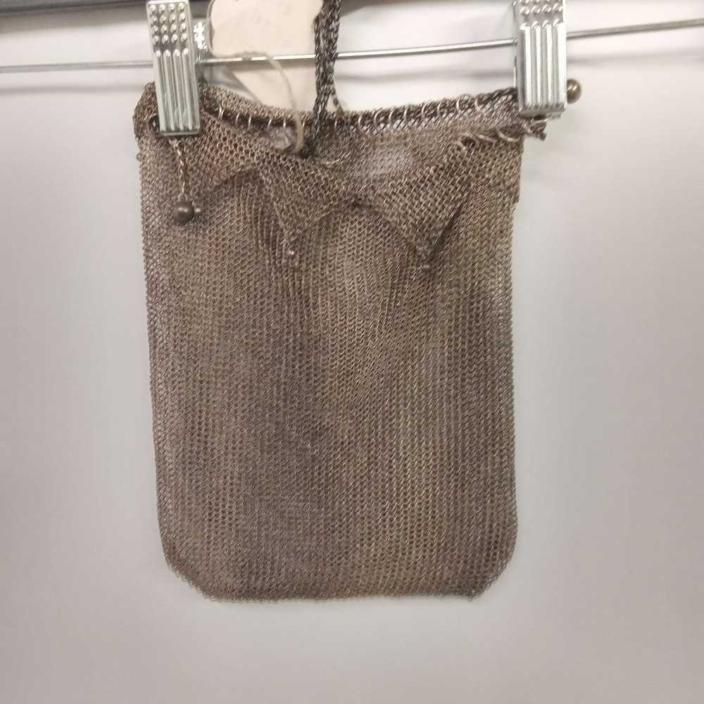 Vintage German Silver Mesh Evening Wrist Purse  d… - image 4