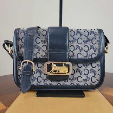 CÉLINE Vintage Macadam Horse Carriage bag