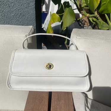 Rare Vintage Coach Geometric Clutch Bag in White … - image 1