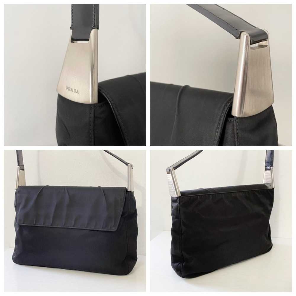 Prada black Tessuto nylon and leather flap should… - image 3