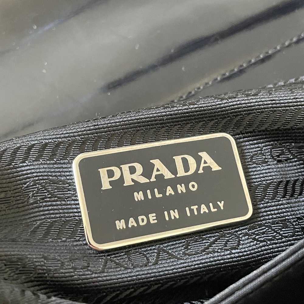 Prada black Tessuto nylon and leather flap should… - image 8