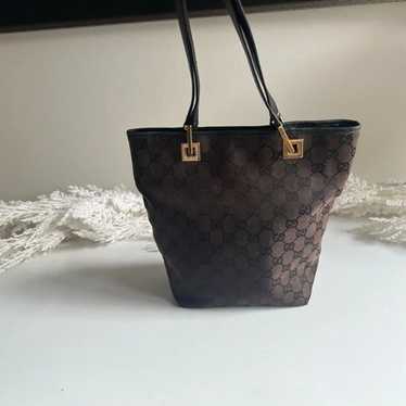 GUC Vintage Brown and Black Gucci Tote