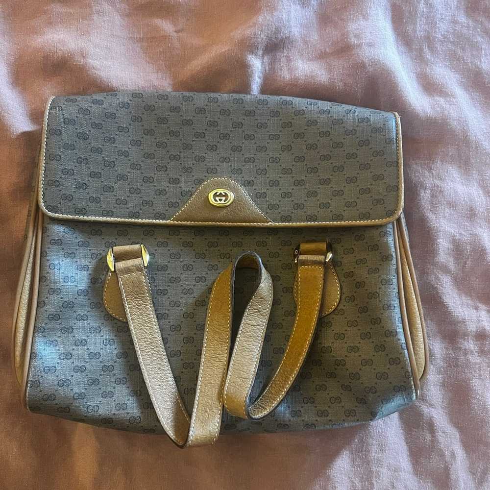 Women’s Vintage Grey & Beige Gucci Bag - image 1