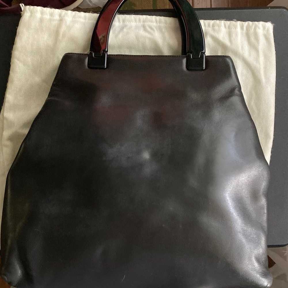 PRADA NAPA LEATHER BLACK TOTE - image 2