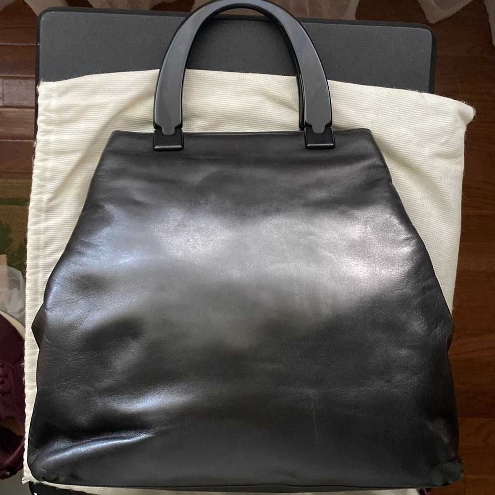 PRADA NAPA LEATHER BLACK TOTE - image 3