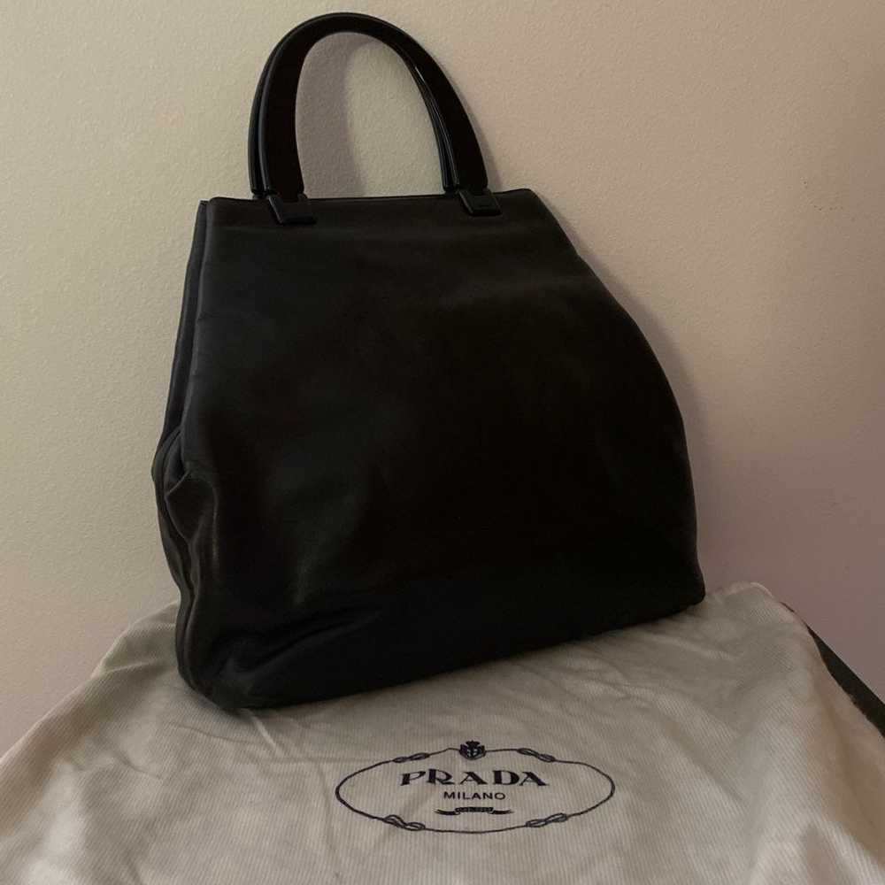 PRADA NAPA LEATHER BLACK TOTE - image 4