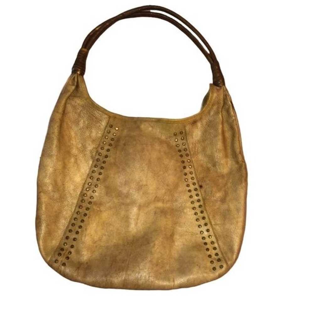 Calleen Cordero studded light tan leather handbag - image 1