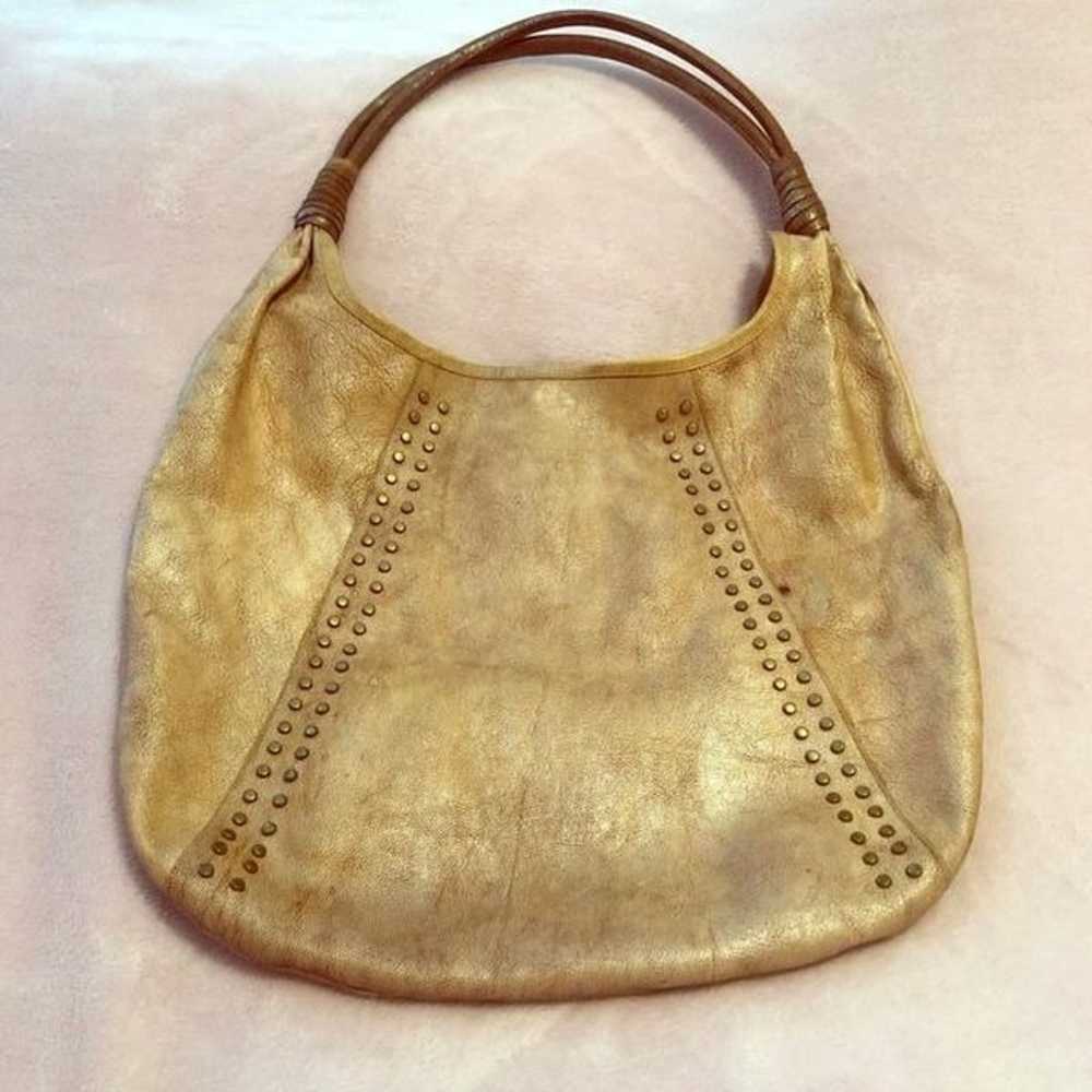 Calleen Cordero studded light tan leather handbag - image 5