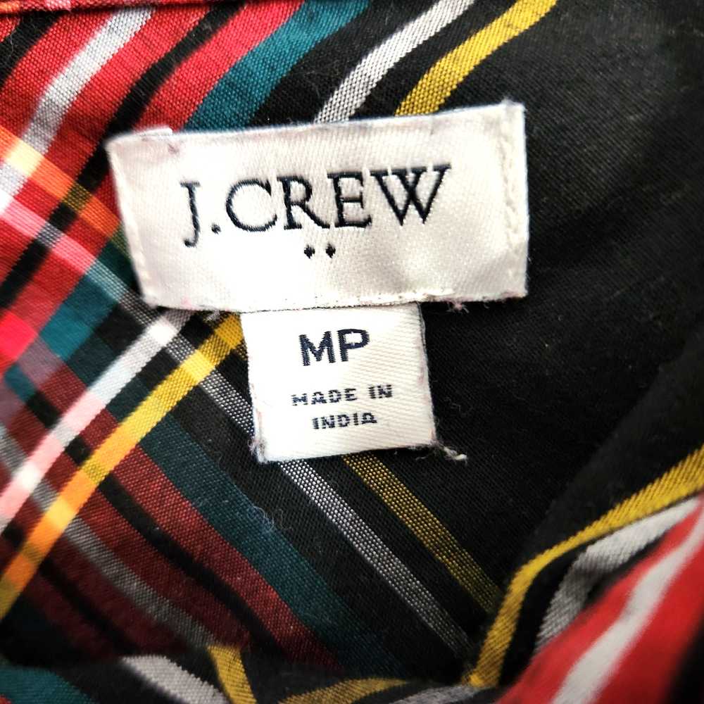 J. Crew Plaid Top Red Yellow Bluegreen on Black S… - image 6