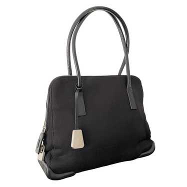 Prada black jersey fabric and leather satchel sho… - image 1