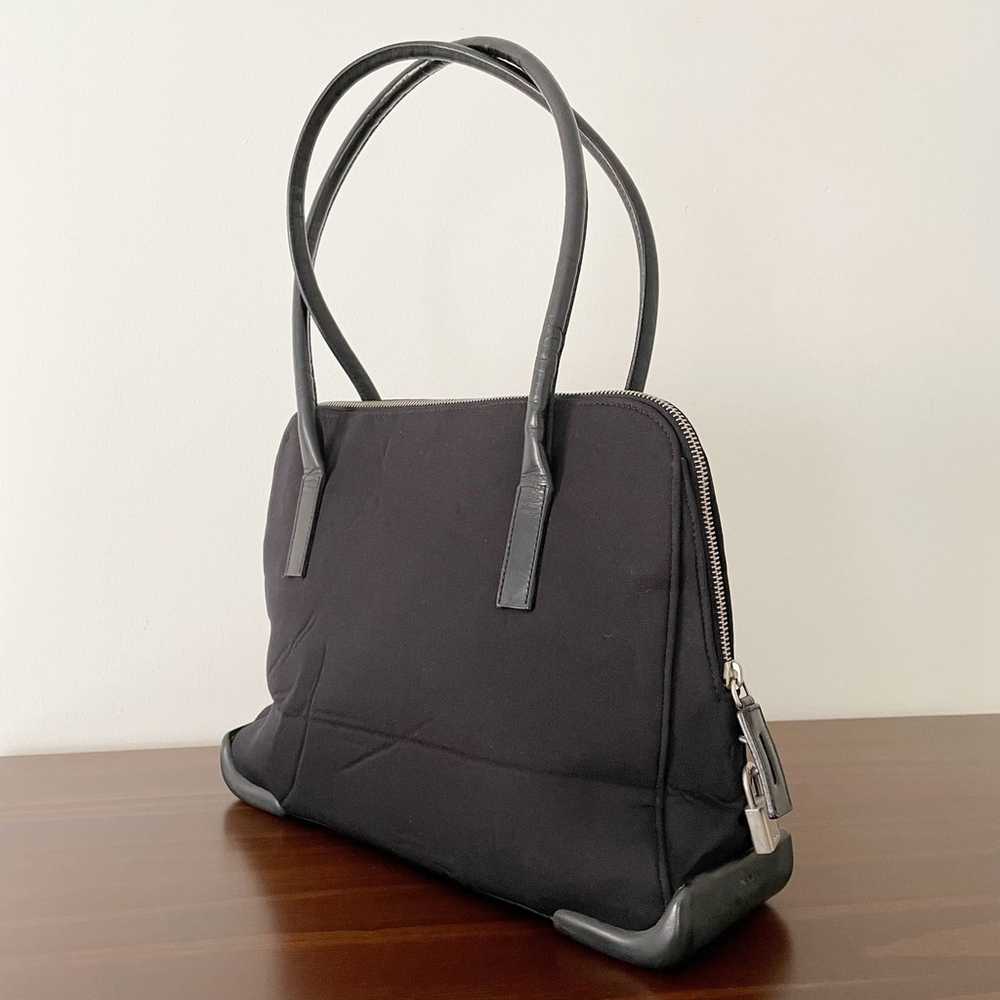 Prada black jersey fabric and leather satchel sho… - image 3