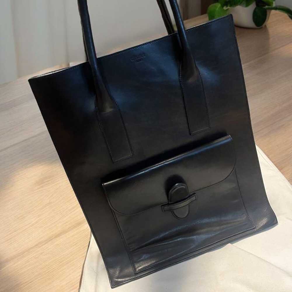 Rare CELINE Celine square leather tote bag. - image 4