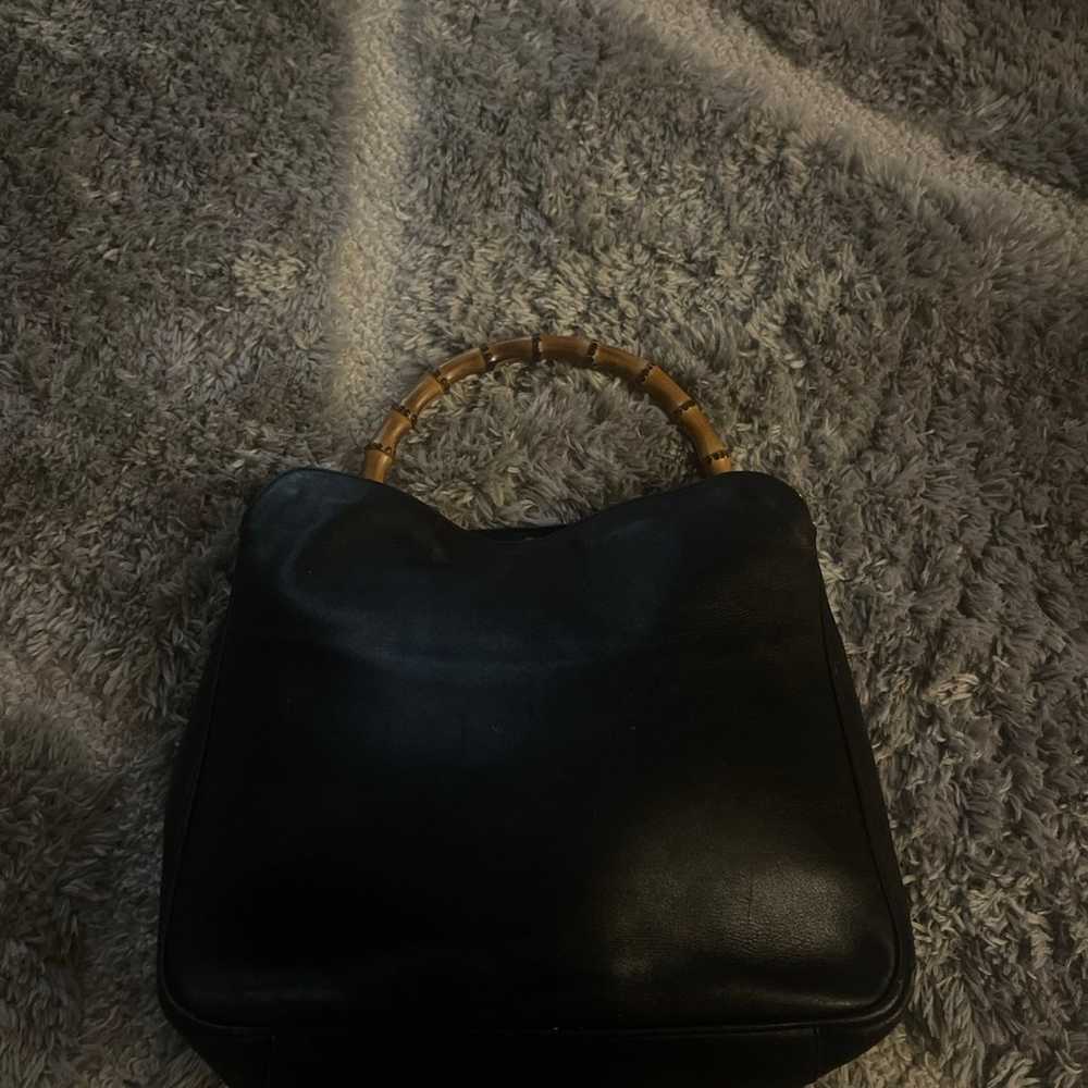 Vintage Gucci Black Leather Diana Bamboo Shoulder… - image 3