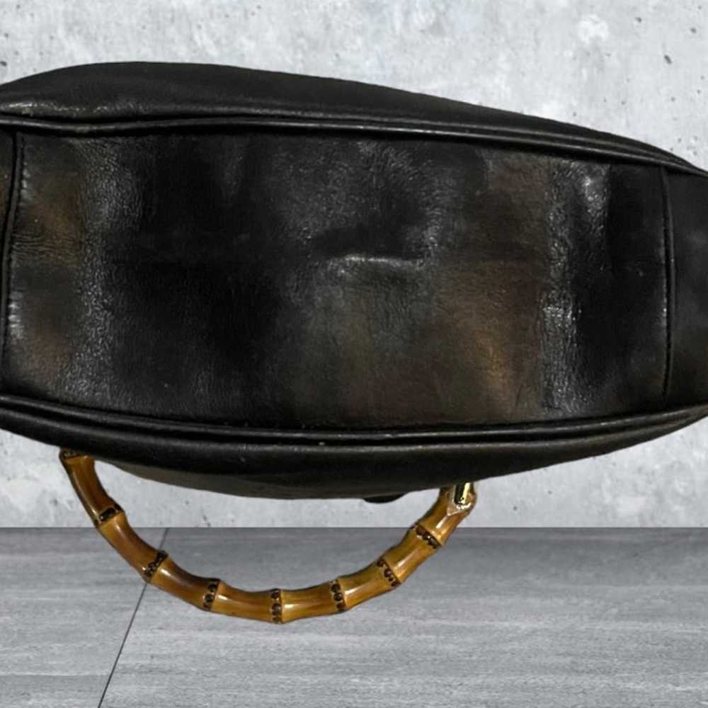 Vintage Gucci Black Leather Diana Bamboo Shoulder… - image 9