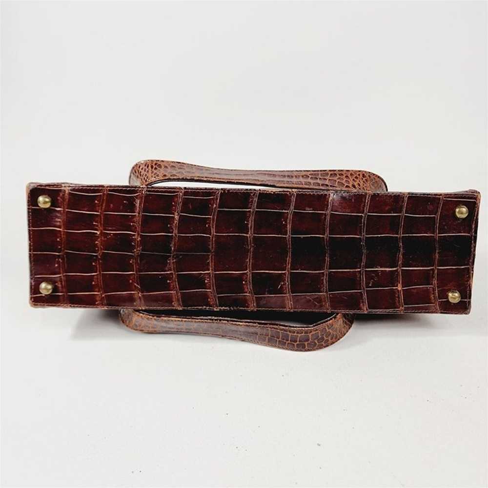 Vintage Mark Cross Alligator Brown Leather Handba… - image 6