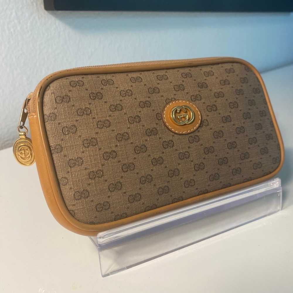 Vintage Authentic RARE Gucci small pouch with GG … - image 3