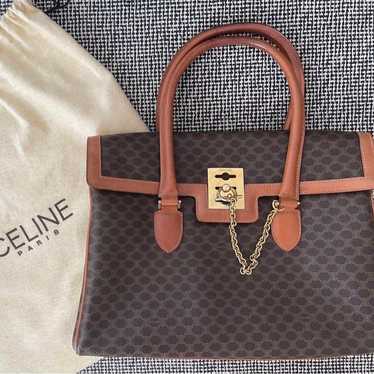 CELINE Old Celine Vintage Bag Macadam Pattern Ganc