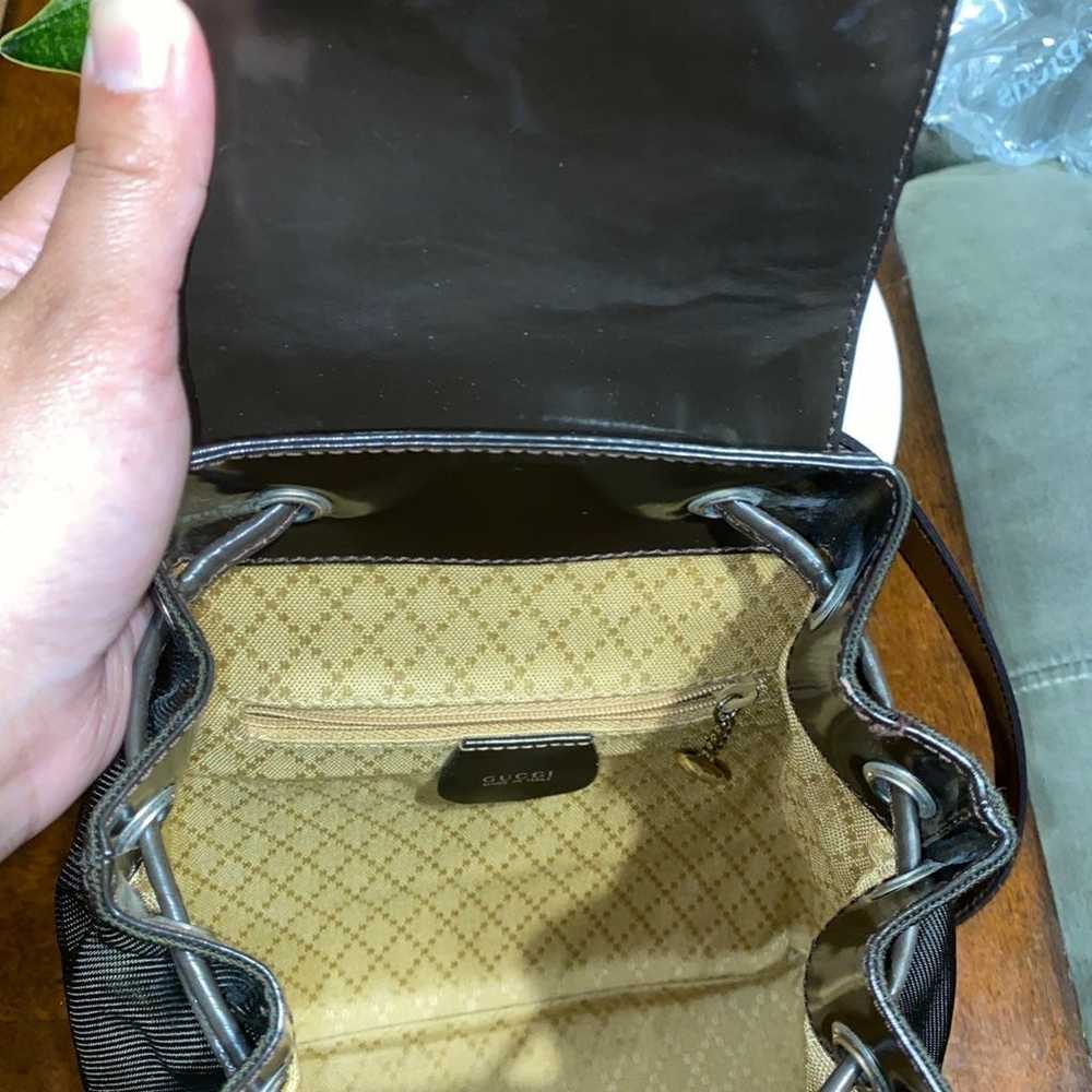 Brown Gucci Bamboo Nylon Backpack Small - image 10