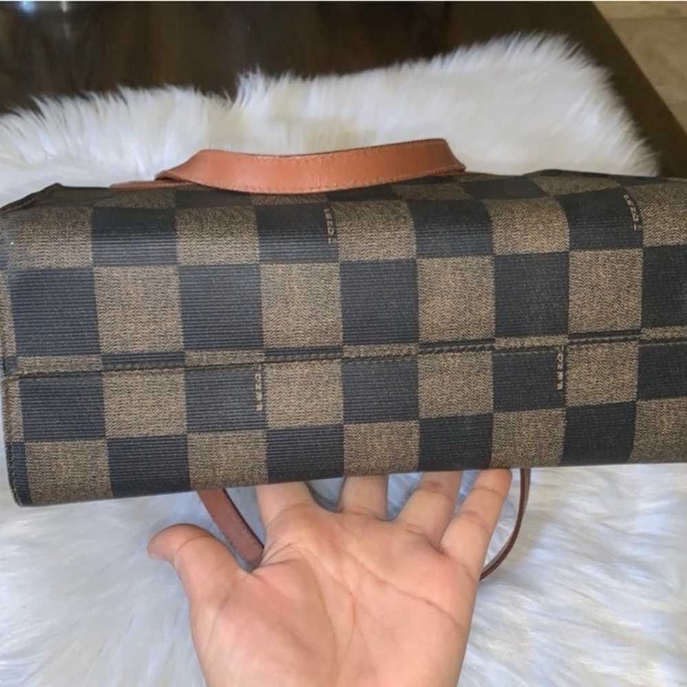 Fendi Vintage Checkered Pequin Shoulder tote - image 12