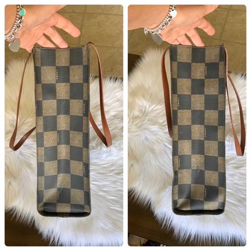 Fendi Vintage Checkered Pequin Shoulder tote - image 7