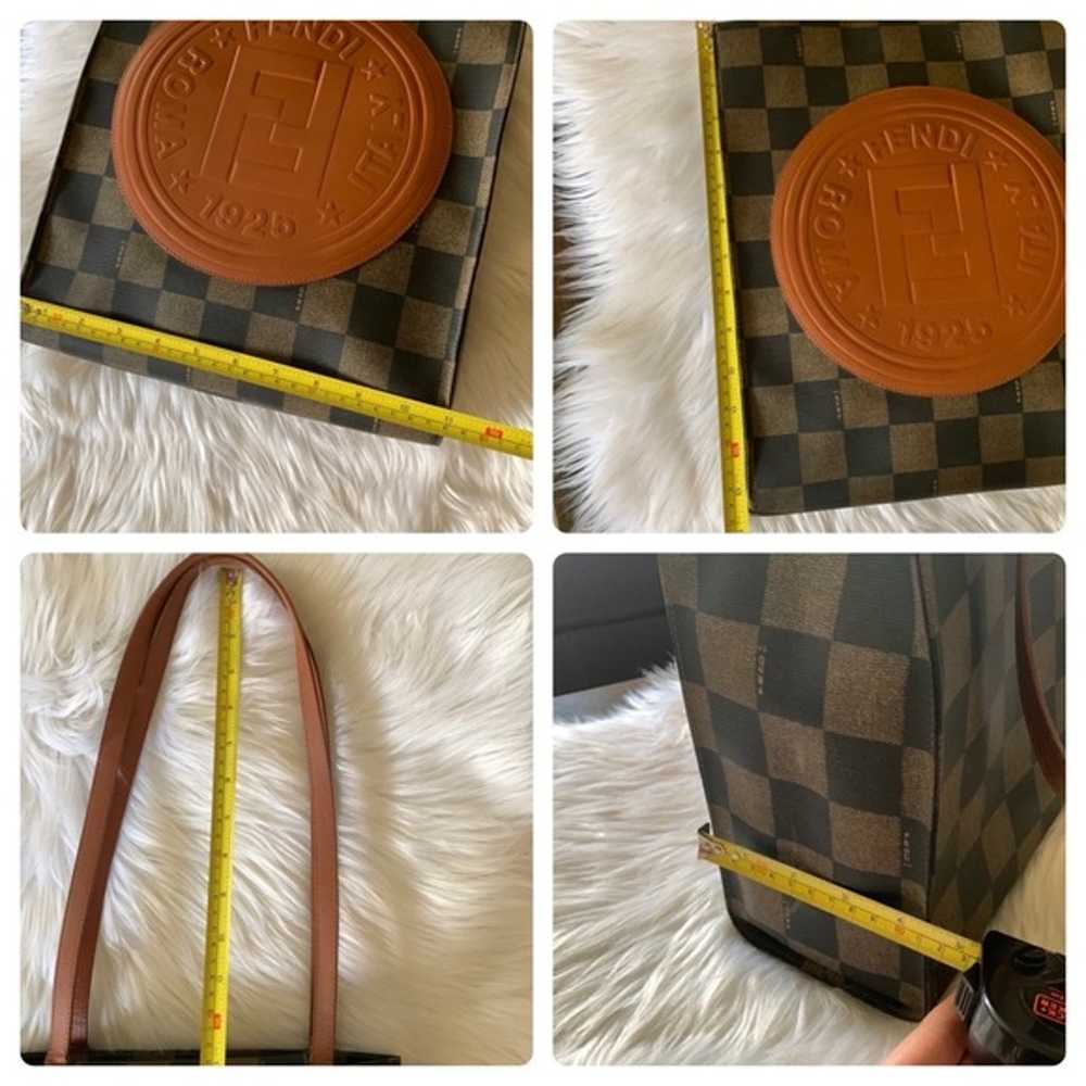 Fendi Vintage Checkered Pequin Shoulder tote - image 8