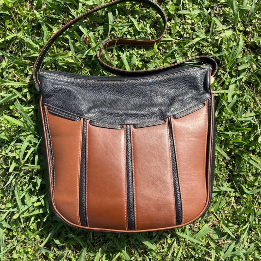 Vintage Gucci Leather Shoulder Bag | Brown & Black - image 1