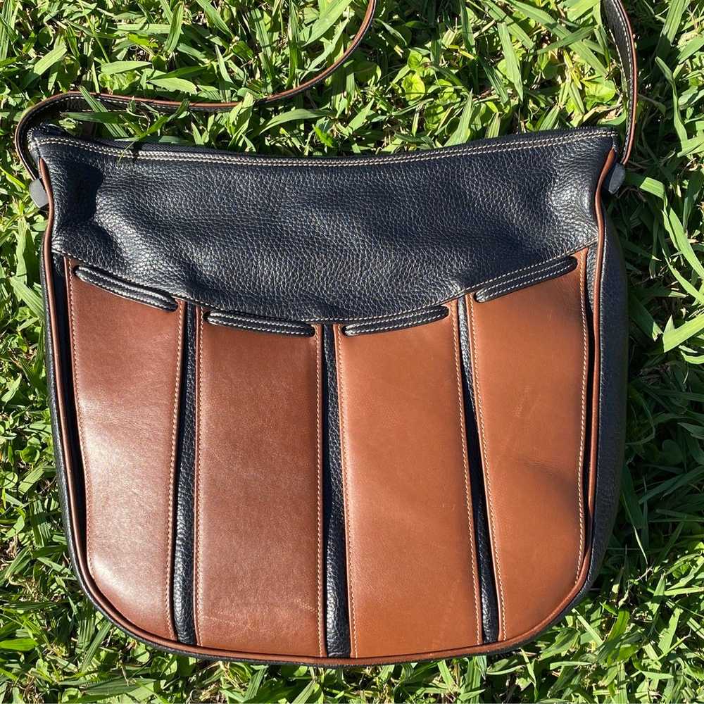 Vintage Gucci Leather Shoulder Bag | Brown & Black - image 3