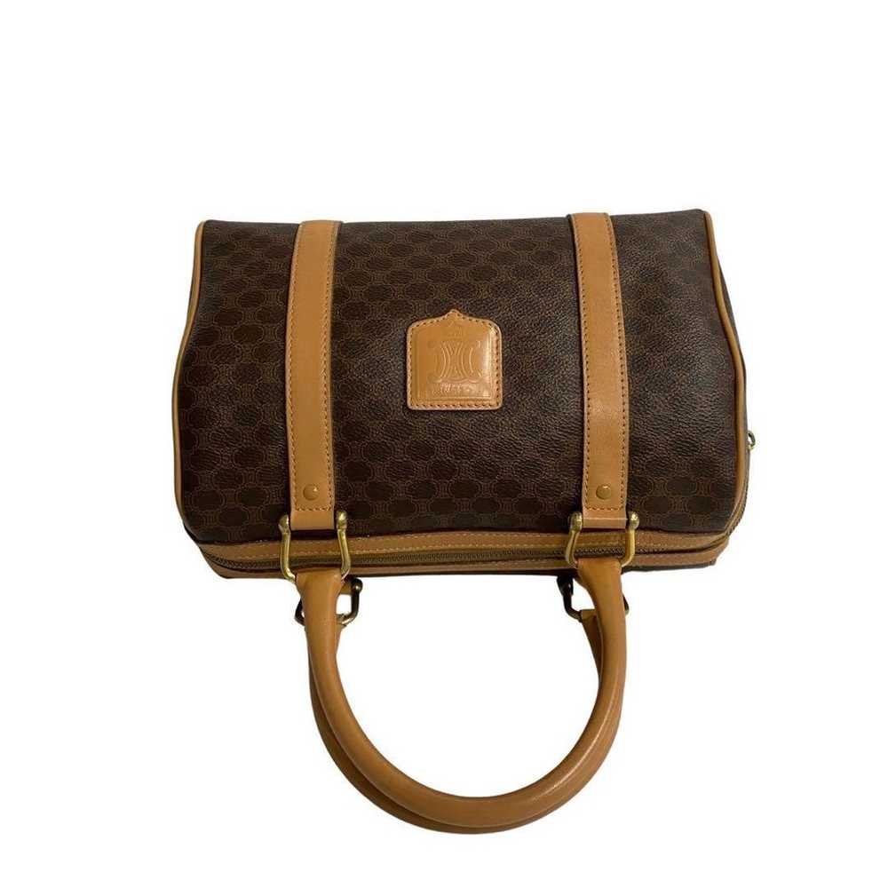 Celine Macadam Pattern Leather Mini Boston Bag Br… - image 4