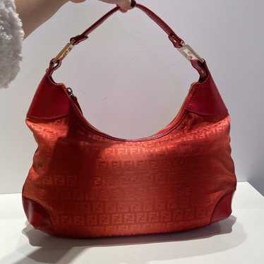 Vintage Fendi Zucchino Hobo Bag Red Gradient - image 1