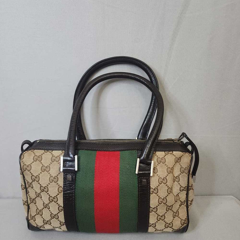 GUCCI GG Canvas Vintage Web Boston Bag - image 3