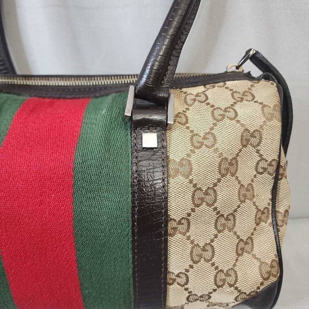 GUCCI GG Canvas Vintage Web Boston Bag - image 5