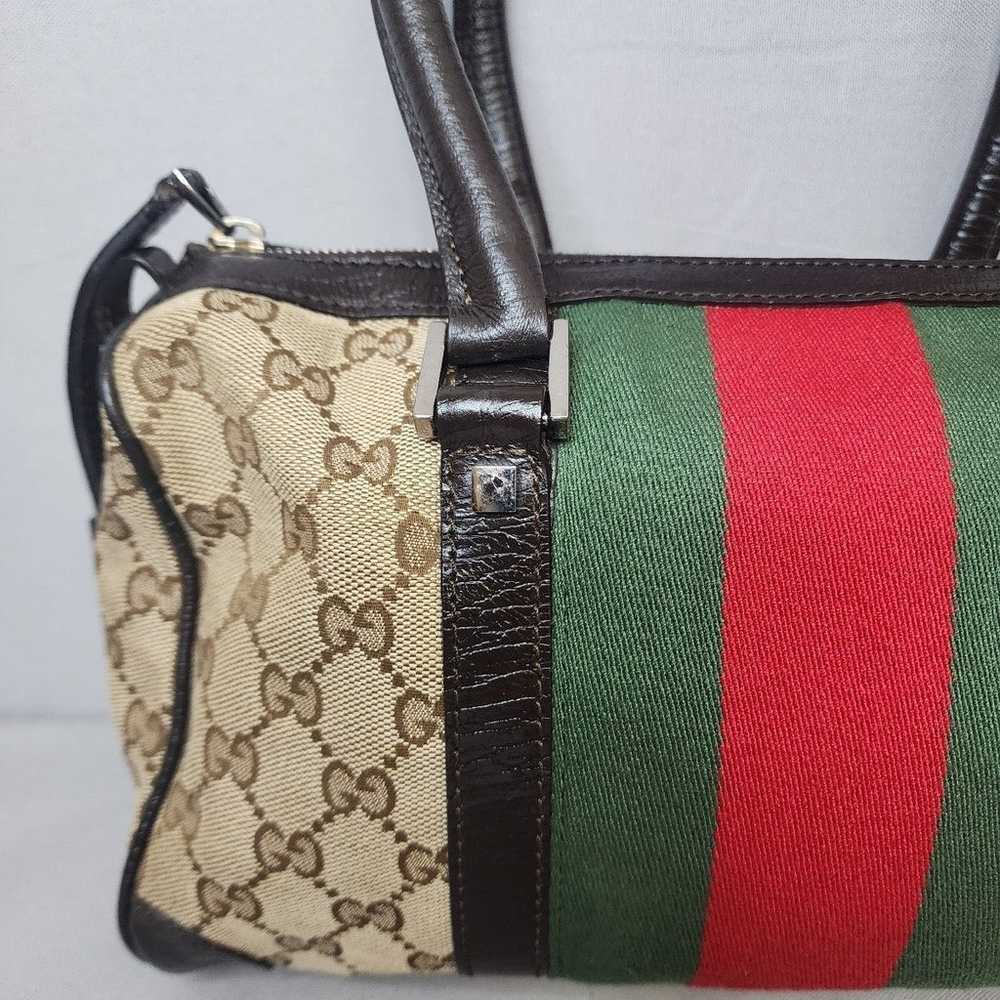 GUCCI GG Canvas Vintage Web Boston Bag - image 7