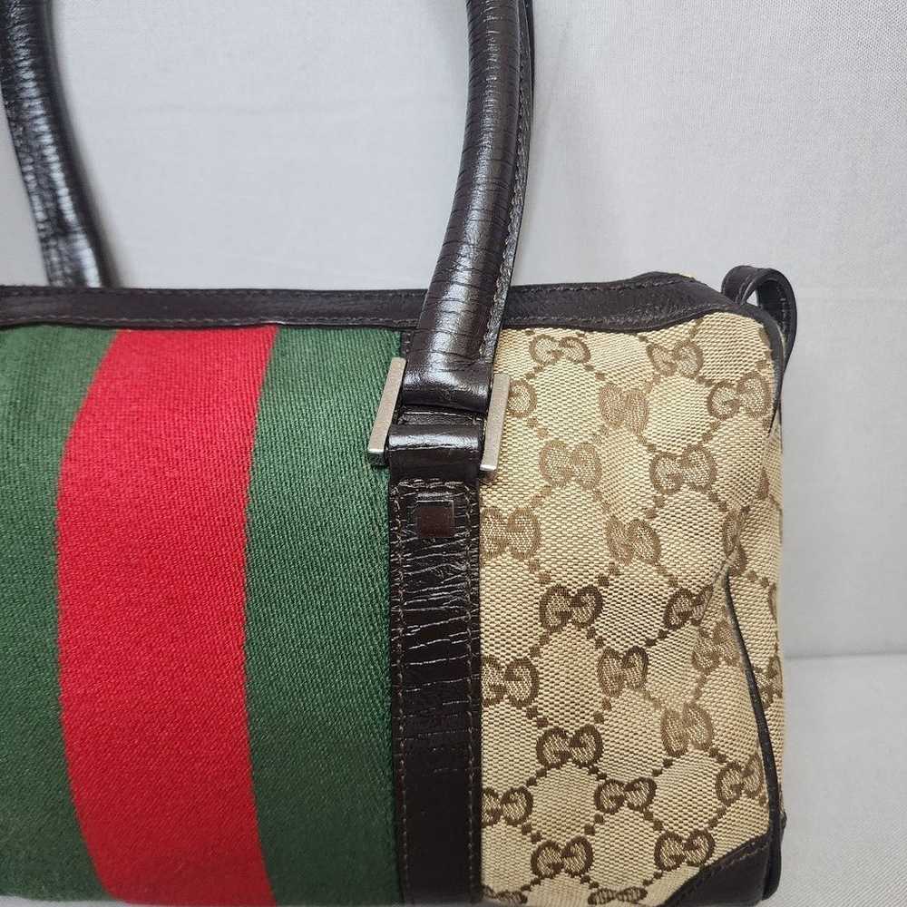 GUCCI GG Canvas Vintage Web Boston Bag - image 8