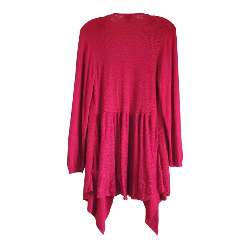 TORRID 1 Women 12 14 Cardigan Sweater Red Waterfa… - image 7