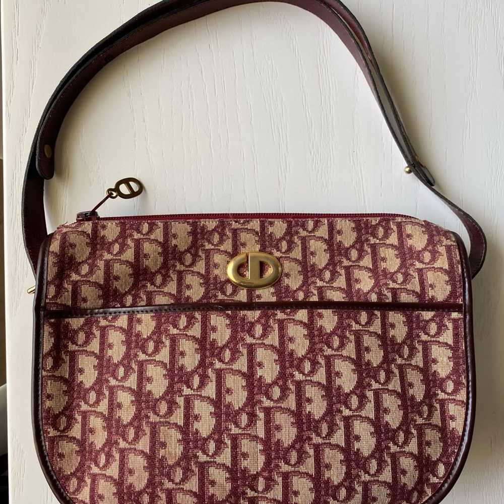 Vintage Christian Dior Diorissimo Burgundy Red Sh… - image 1