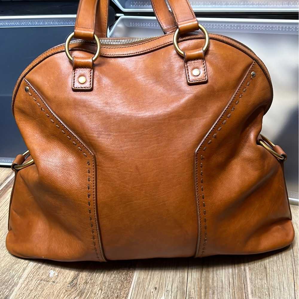 Yves Saint Laurent vintage weekender leather tote - image 3