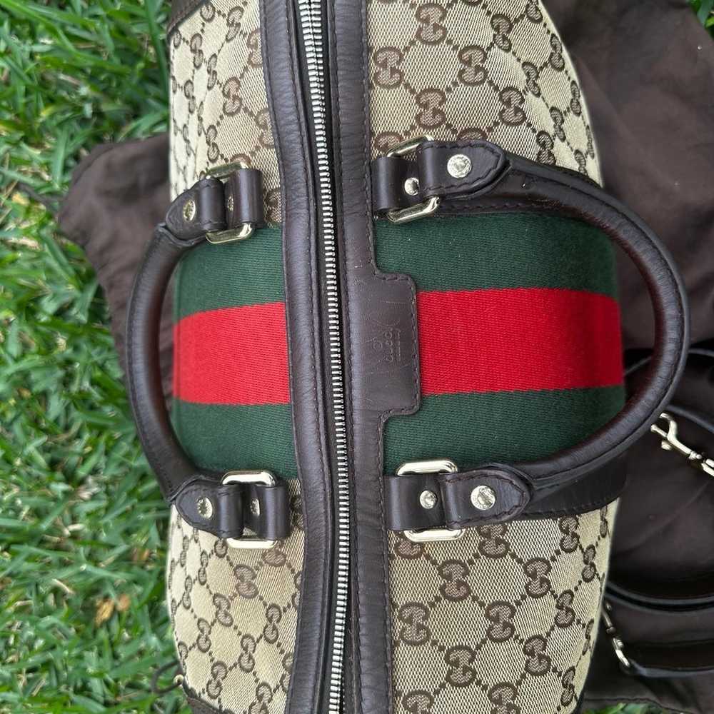 Authentic!! Vintage Gucci GG Web Boston bag Tote … - image 5