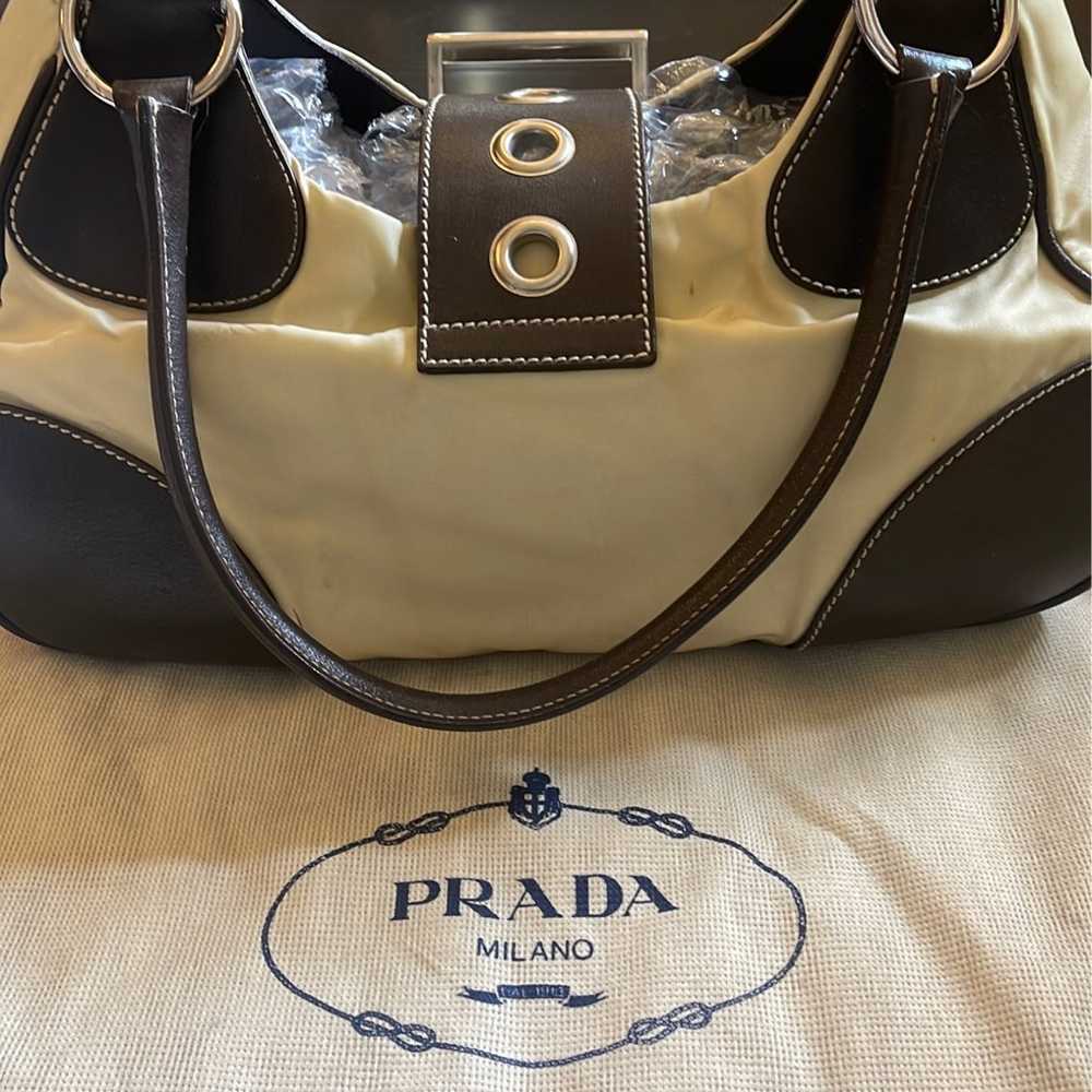 PRADA canvas moon Bag Rare - image 3