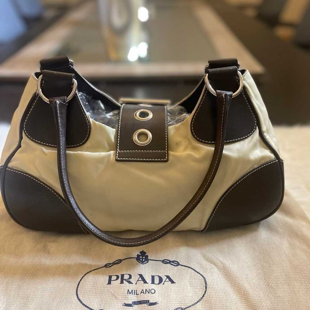 PRADA canvas moon Bag Rare - image 4