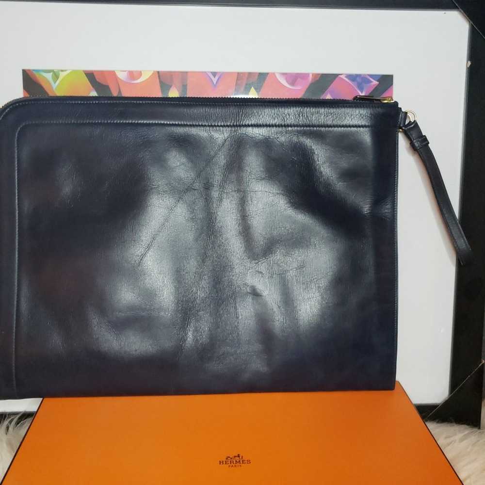 VTG Hermes Portfolio Leather Case w/ Wristlet - image 3