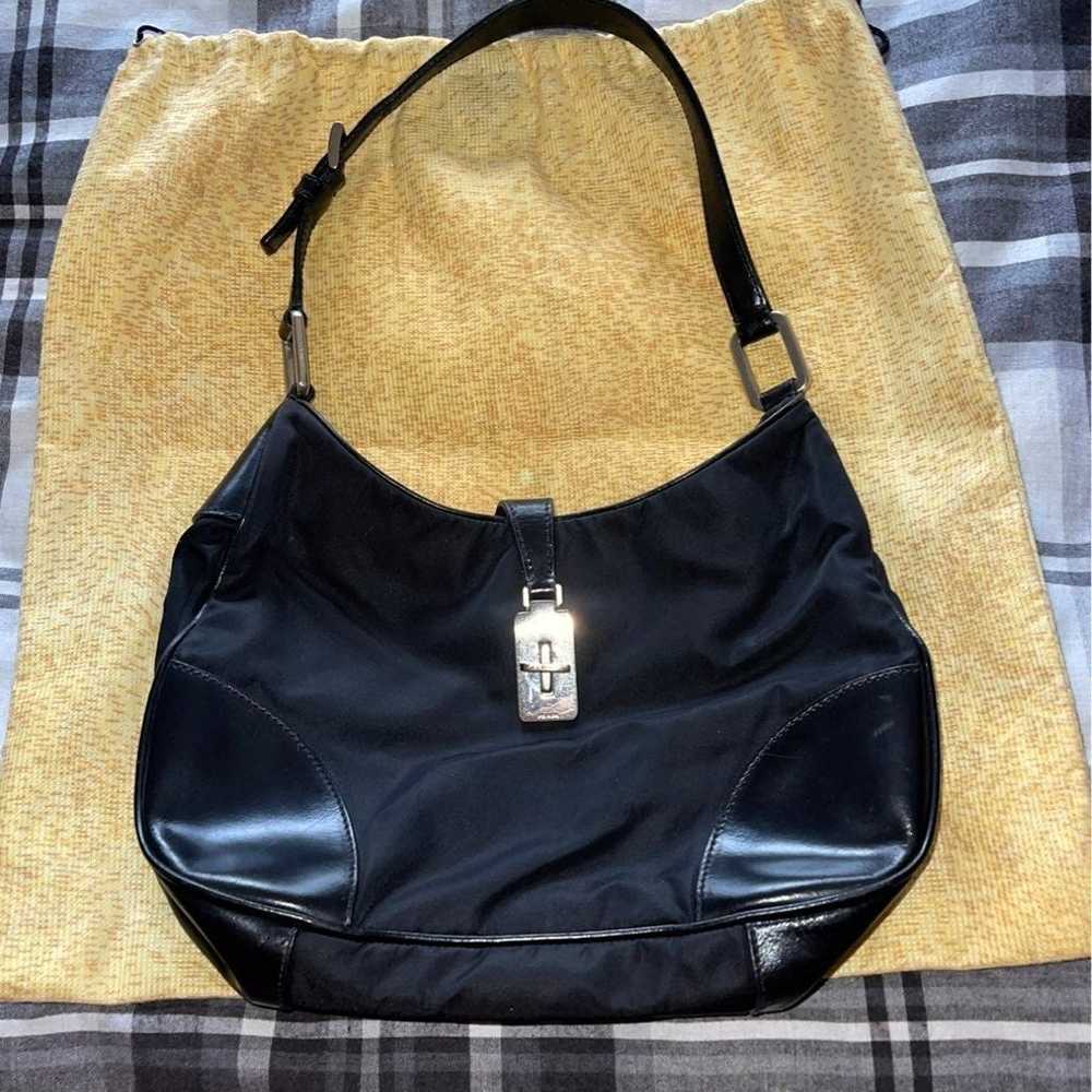 Prada black nylon shoulder bag- Vintage - image 1