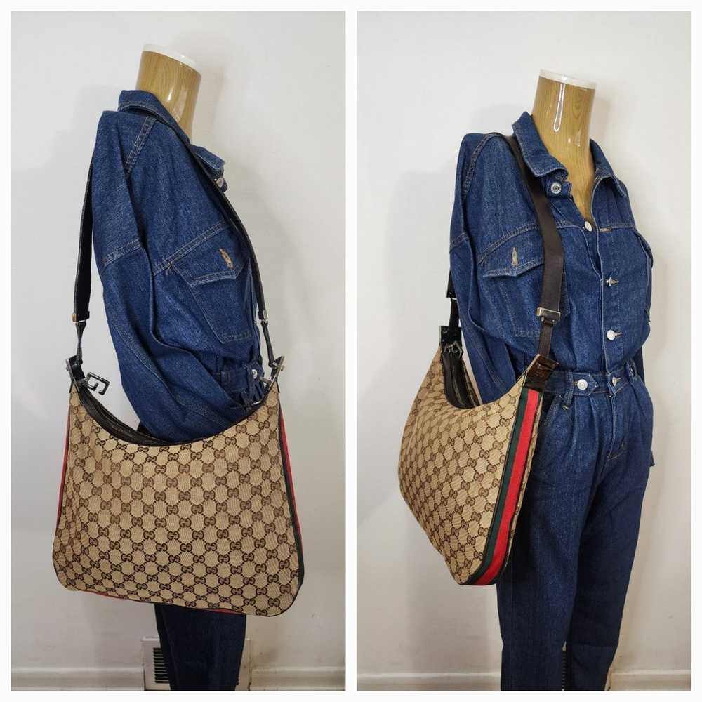 GUCCI GG Canvas Web Vintage Attache Shoulder Bag - image 1