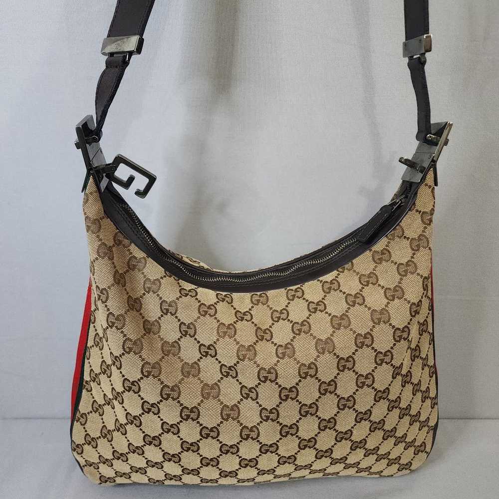 GUCCI GG Canvas Web Vintage Attache Shoulder Bag - image 3