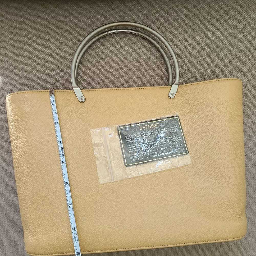 Authentic chanel tote bag with metal han - image 11