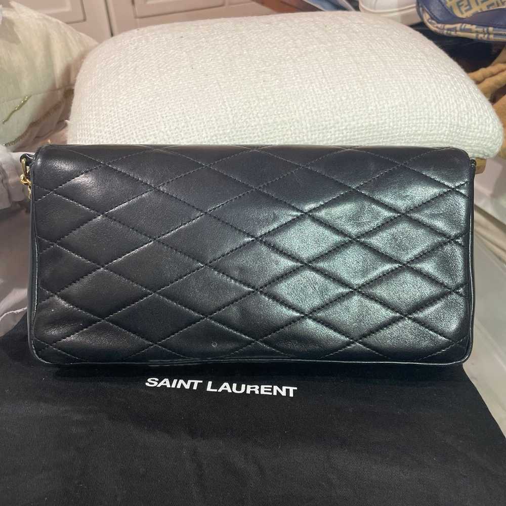 YSL BLack leather chevron flap crossbody and dust… - image 3