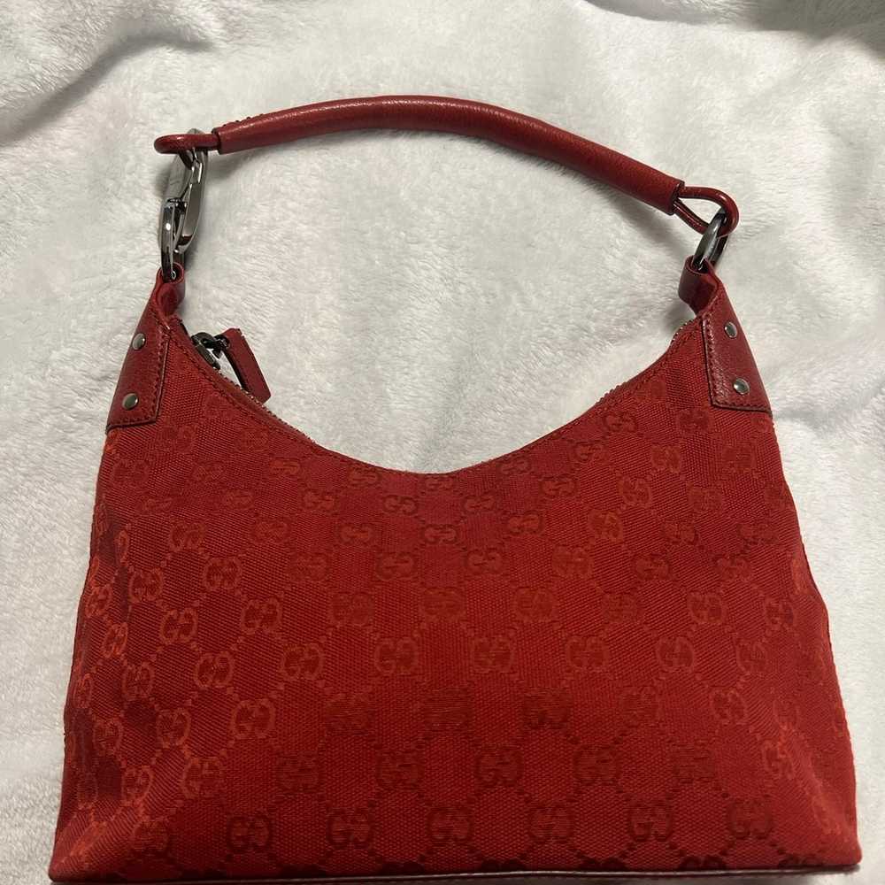 GUCCI Red GG Canvas Hobo - image 2