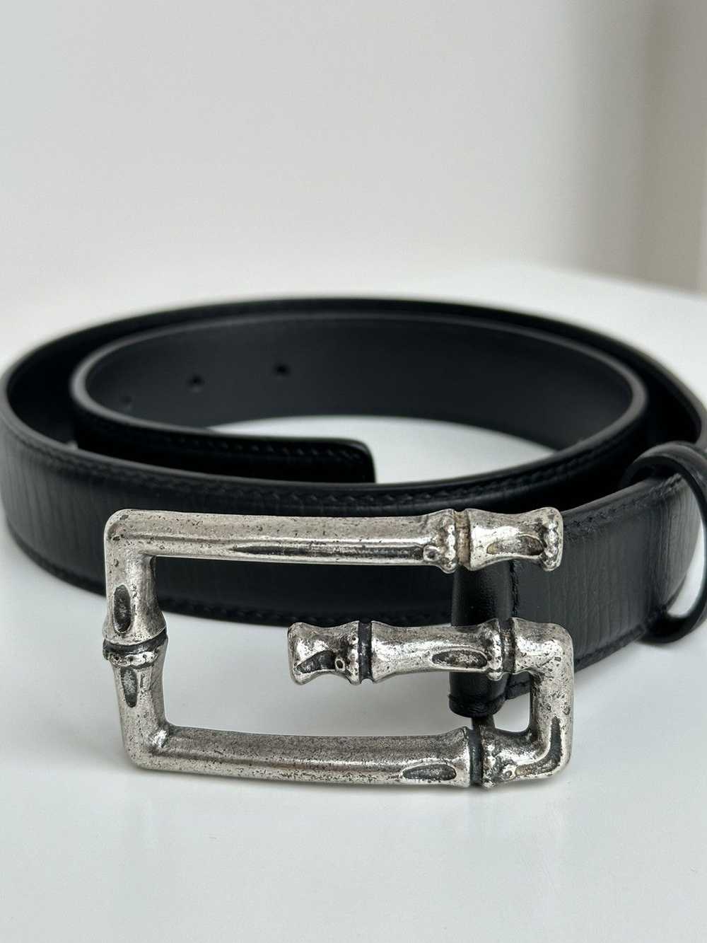 Gucci × Vintage Vintage Gucci Metal Bamboo Silver… - image 2