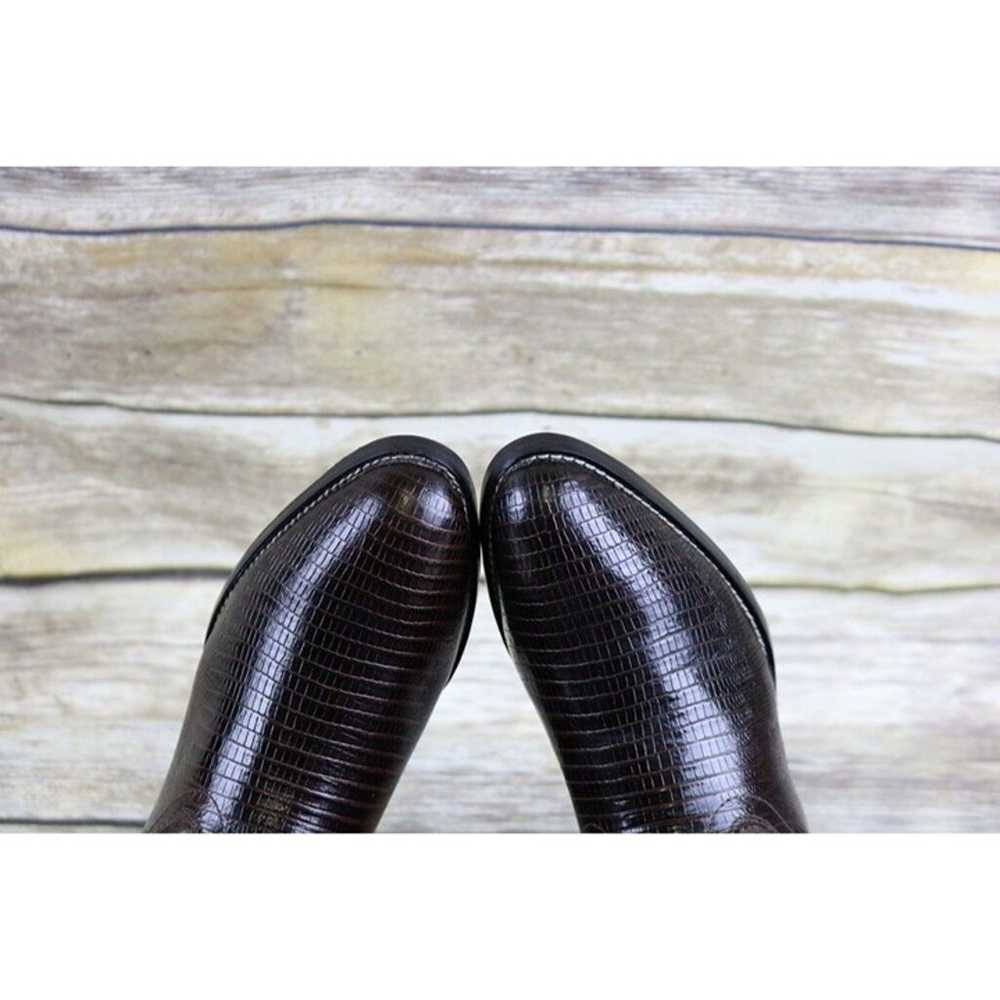 Vintage Womens Western Cowboy Boots Brown Lizard … - image 11