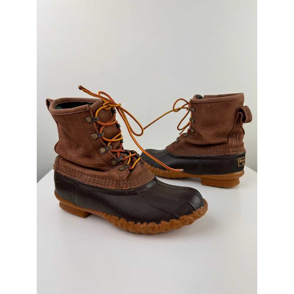 Vintage LL BEAN 'BEAN BOOTS' Leather Duck 5 eye M… - image 2