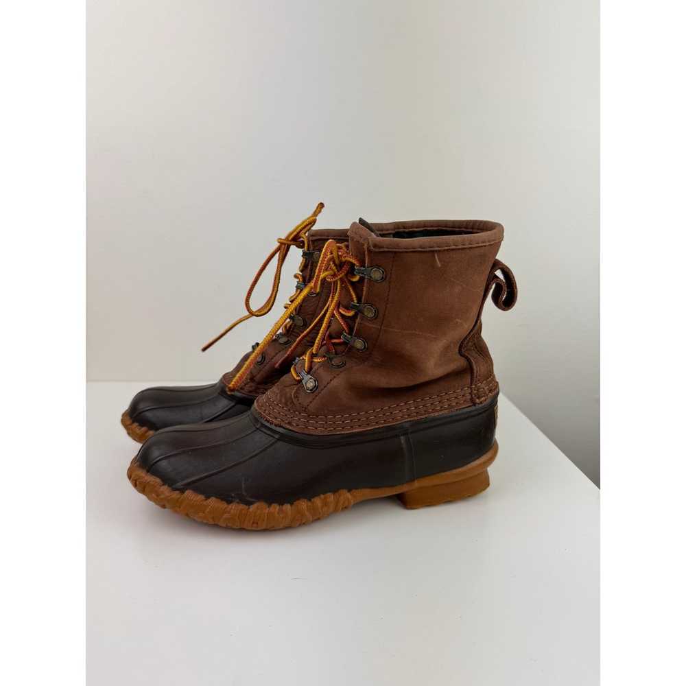 Vintage LL BEAN 'BEAN BOOTS' Leather Duck 5 eye M… - image 4